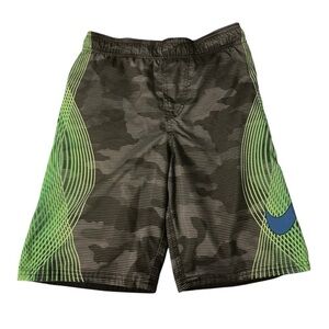 Nike Boys Camo and Lime Green Shorts